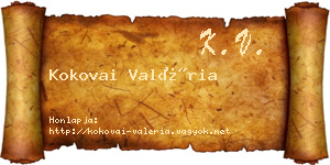 Kokovai Valéria névjegykártya