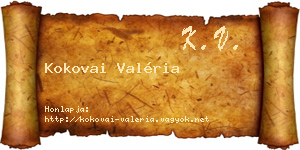 Kokovai Valéria névjegykártya